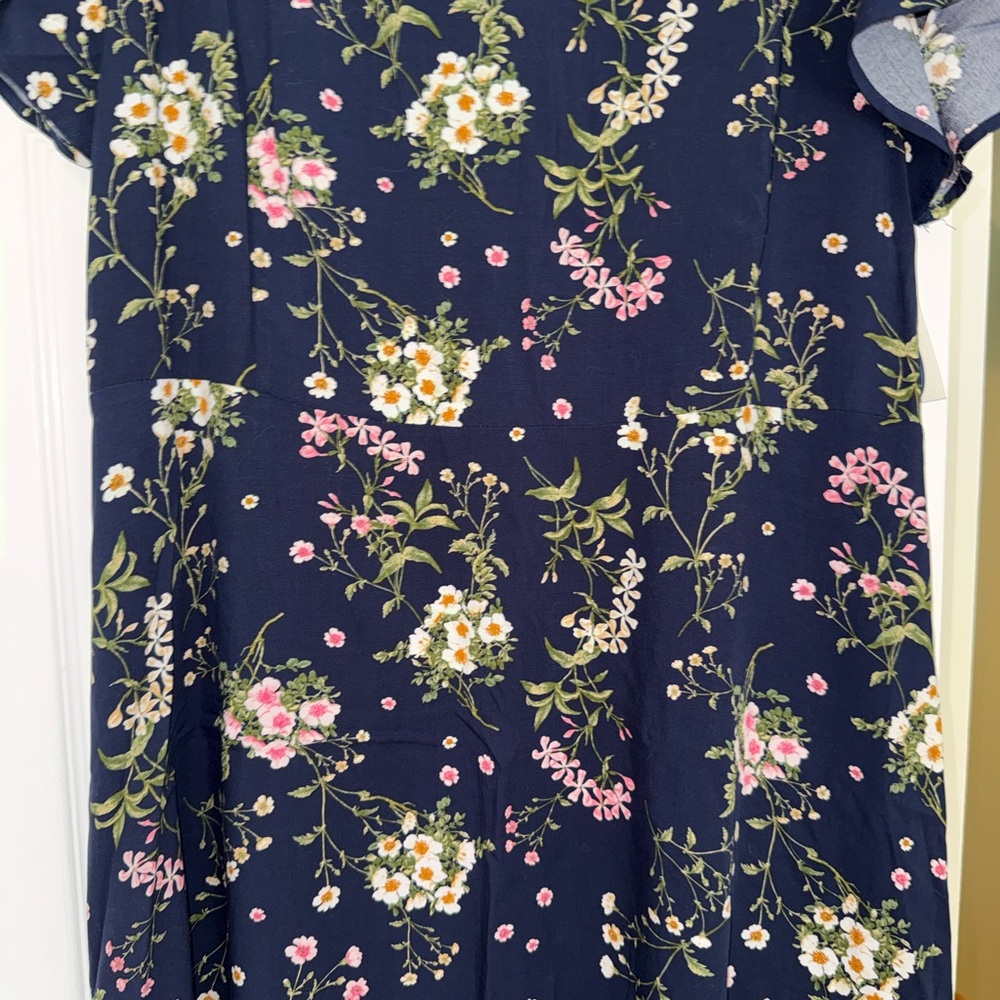 Old Navy Navy Floral Midi Dress - Picture 3 of 7